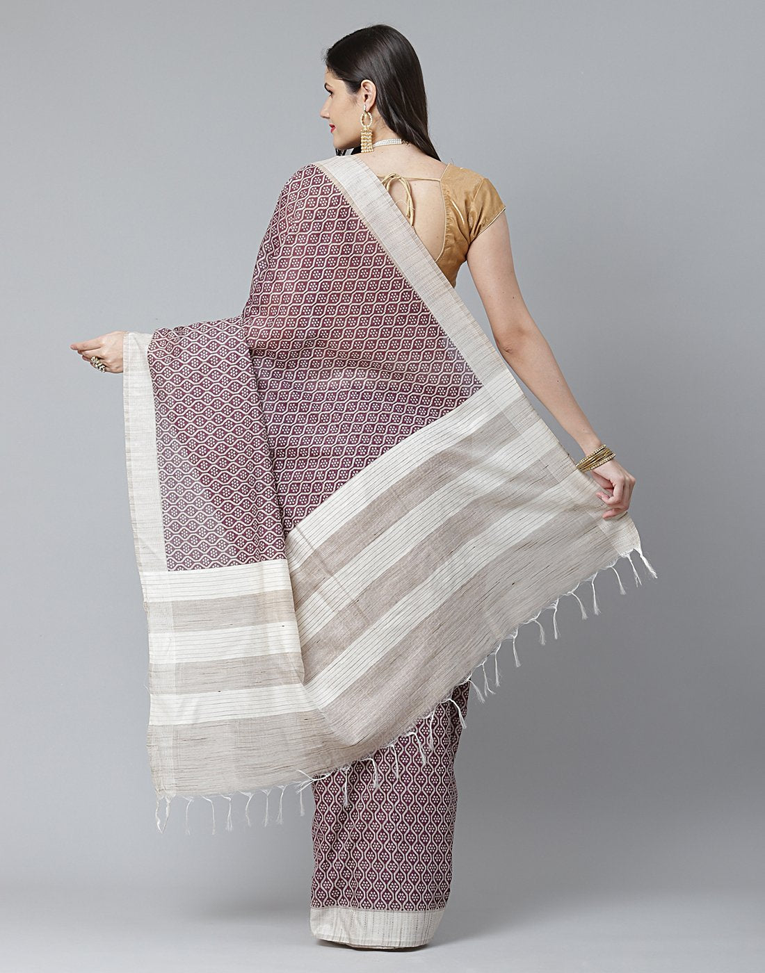 Abstract Cotton Print Saree