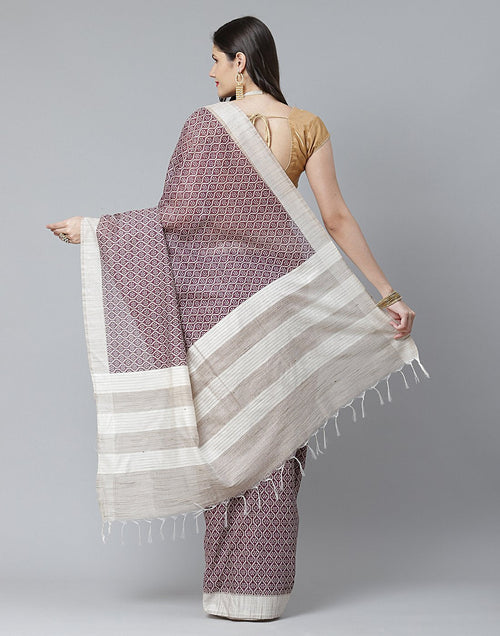 Abstract Cotton Print Saree