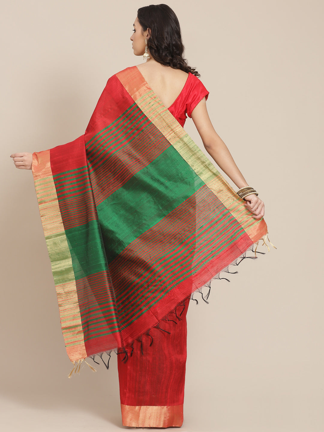 Green Handloom Woven Saree