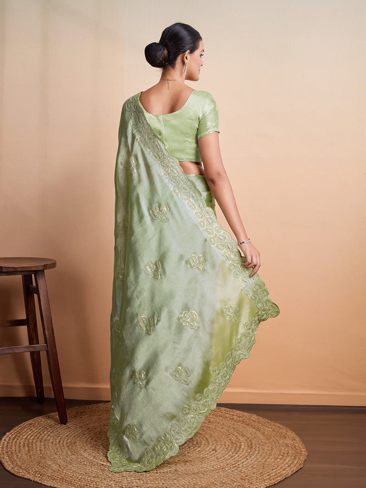 Embroidered Chiffon Saree