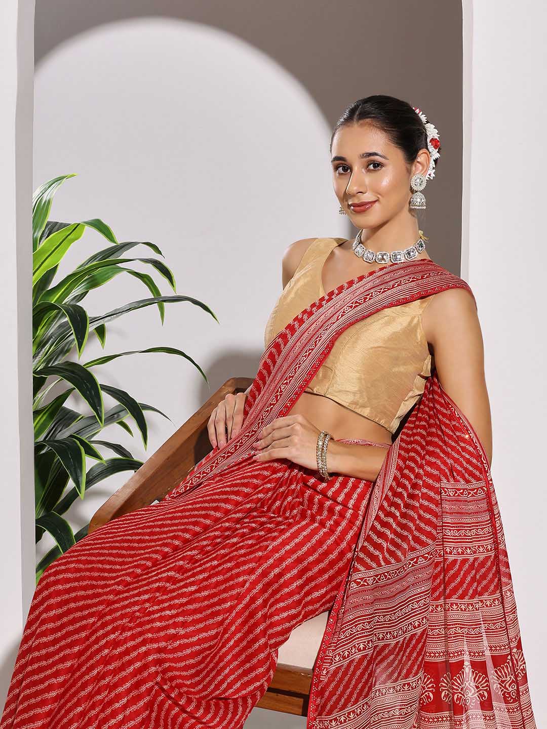 Lehriya Printed Georgette Saree