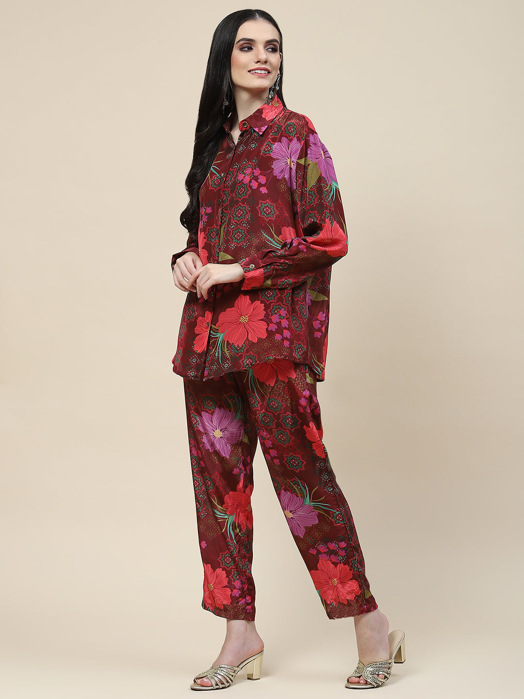 Printed Crepe Kurti With Pants