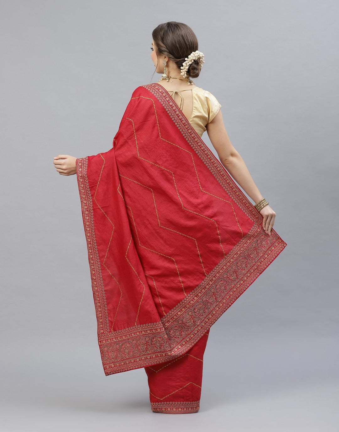 Embroidered Tussar Saree