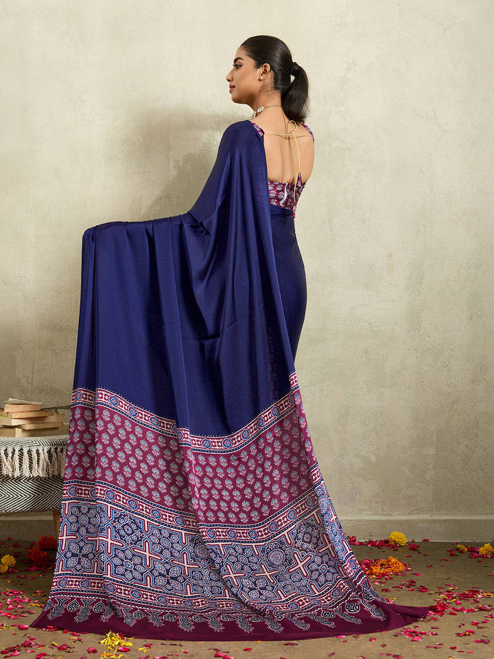 Printed Satin Saree