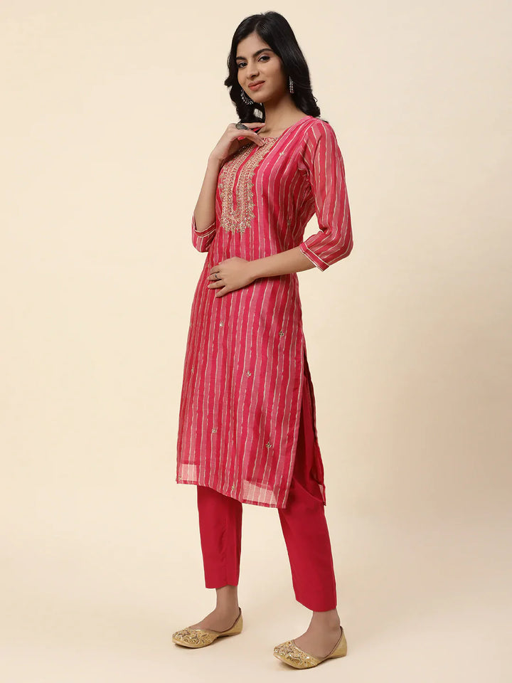Gota Work Chanderi Kurta With Pants