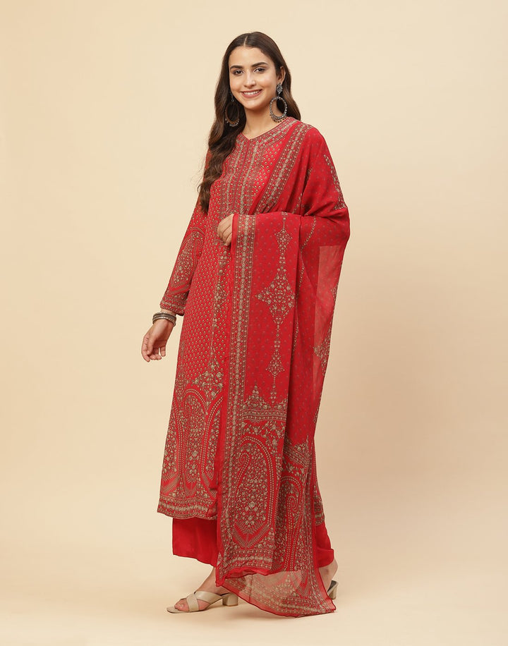 Digital Printed Crepe Salwar Kameez Stitched Suit With Georgette Dupatta
