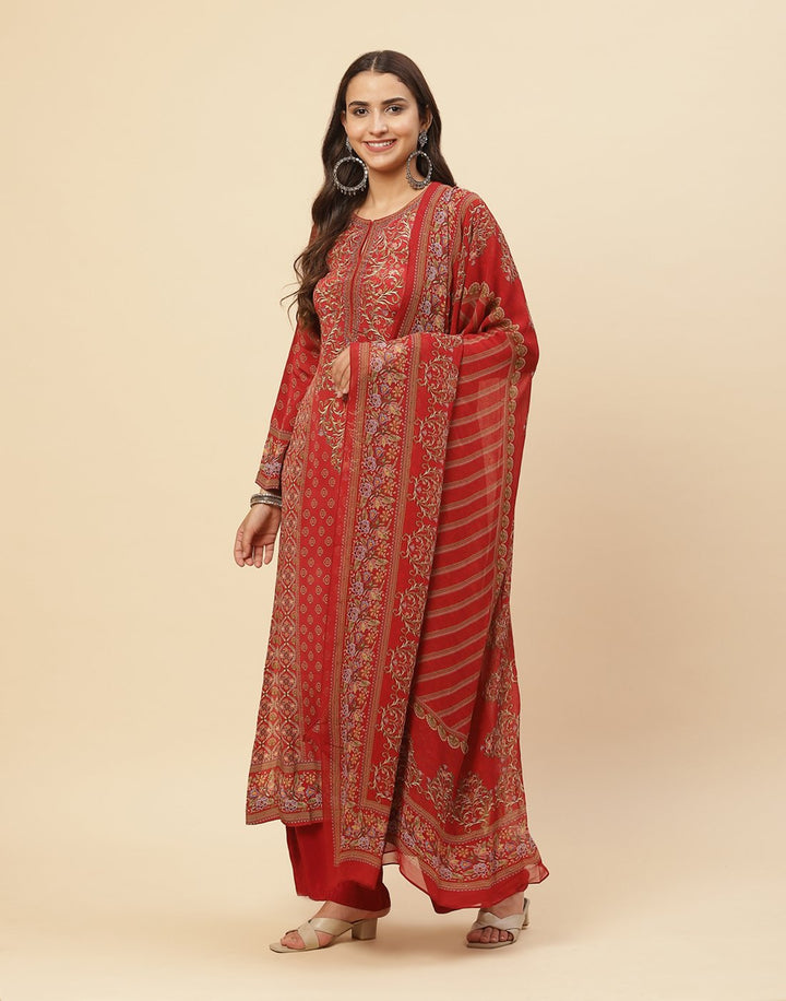 Digital Printed Crepe Salwar Kameez Stitched Suit With Georgette Dupatta
