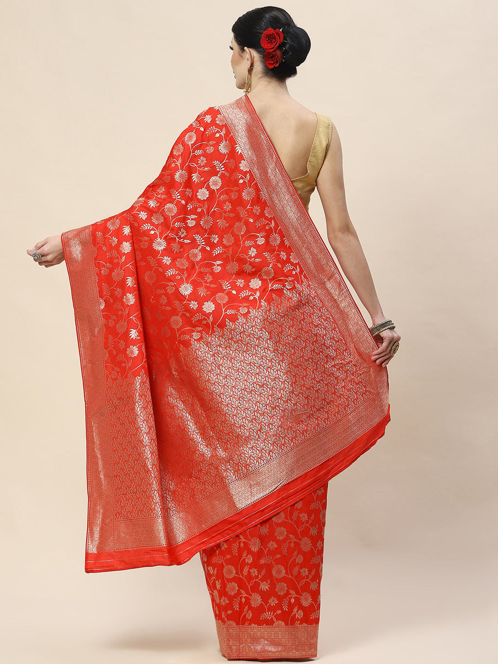 Zari Jaal Woven Art Silk Banarsi Saree