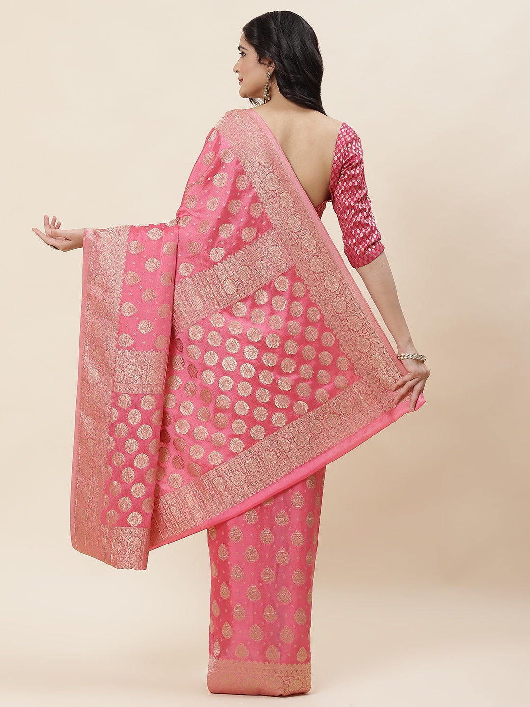 Zari Border Plain Georgette Saree