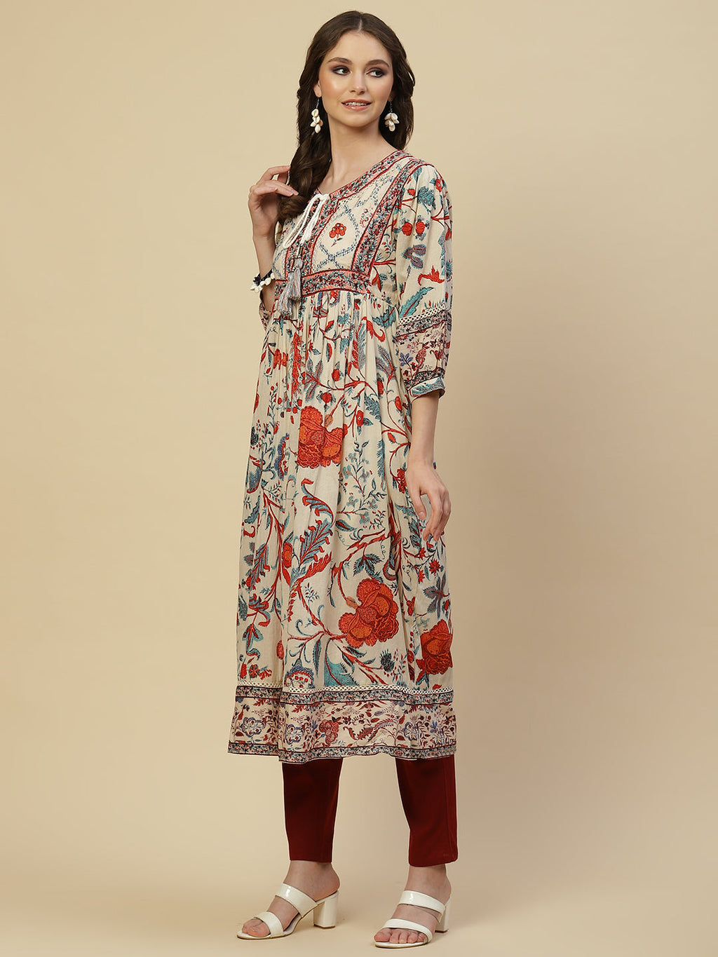 Floral Printed Cotton Kurta