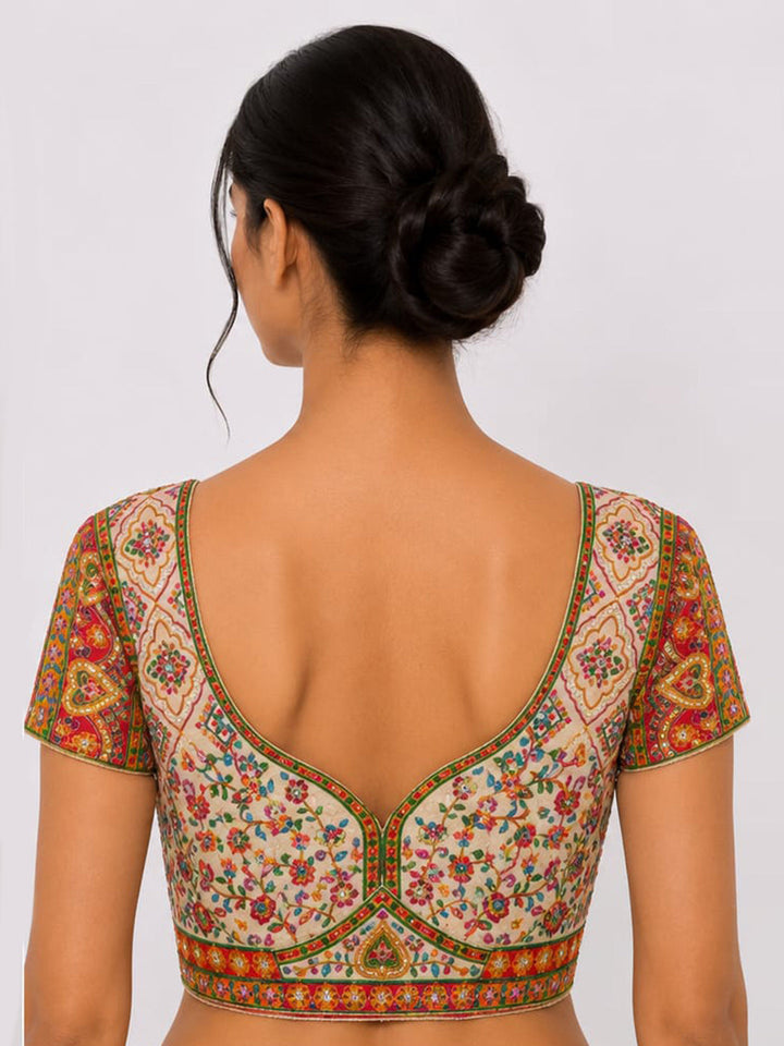 Premium Off-White Embroidery Viscose Blouse Piece