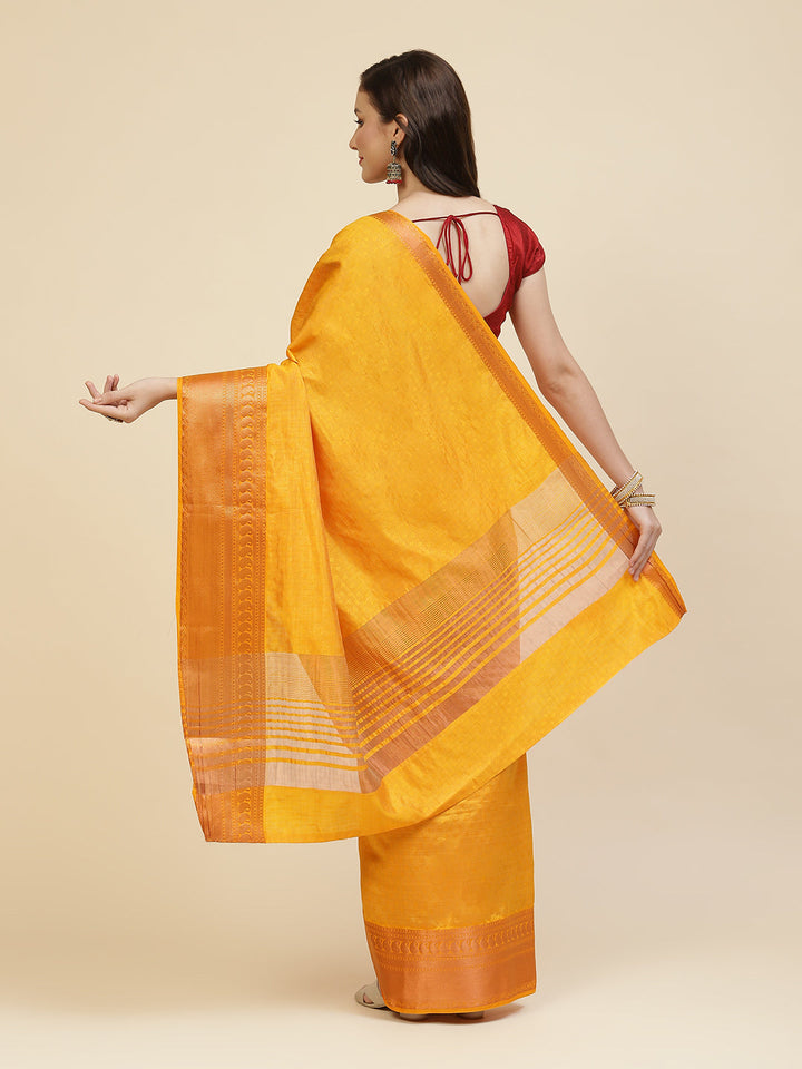 Zari Border Booti Tussar Woven Saree