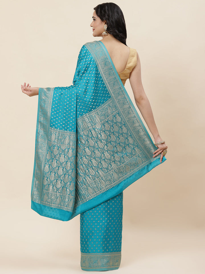 Zari Border Plain Crepe Saree