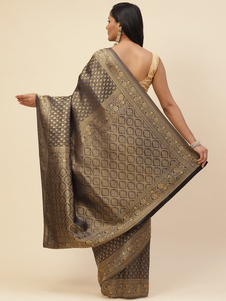 Brocade Zari Jaal Satin Woven Saree