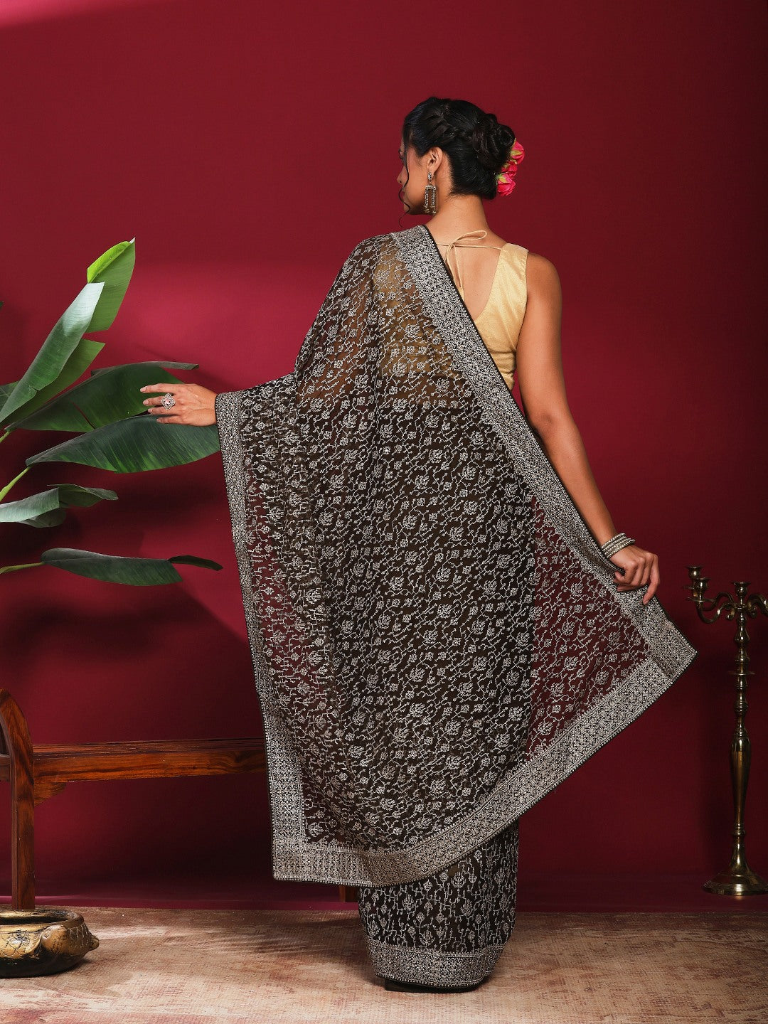 Embroidered Georgette Saree