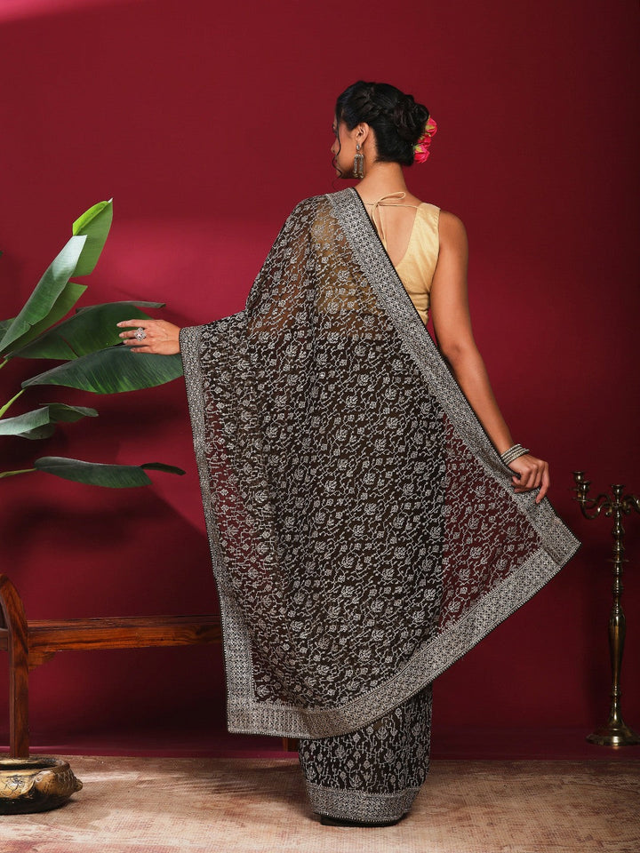 Embroidered Georgette Saree