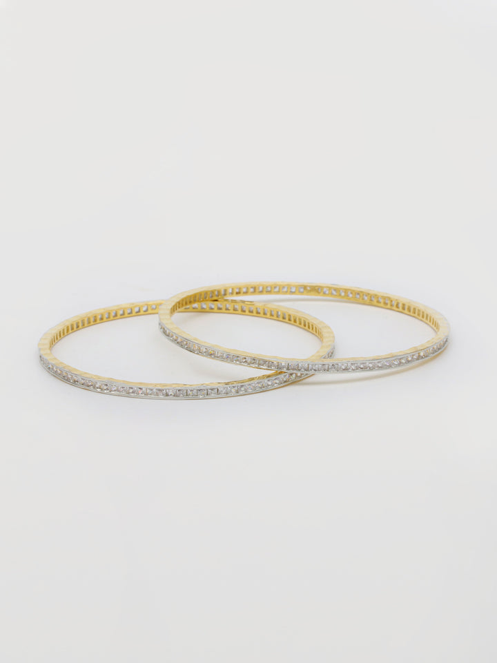 Gold &amp; White Bangle Set