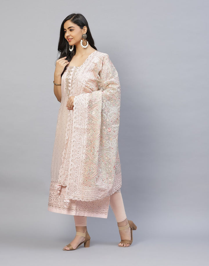 Embroidered Organza Kora Suit Piece