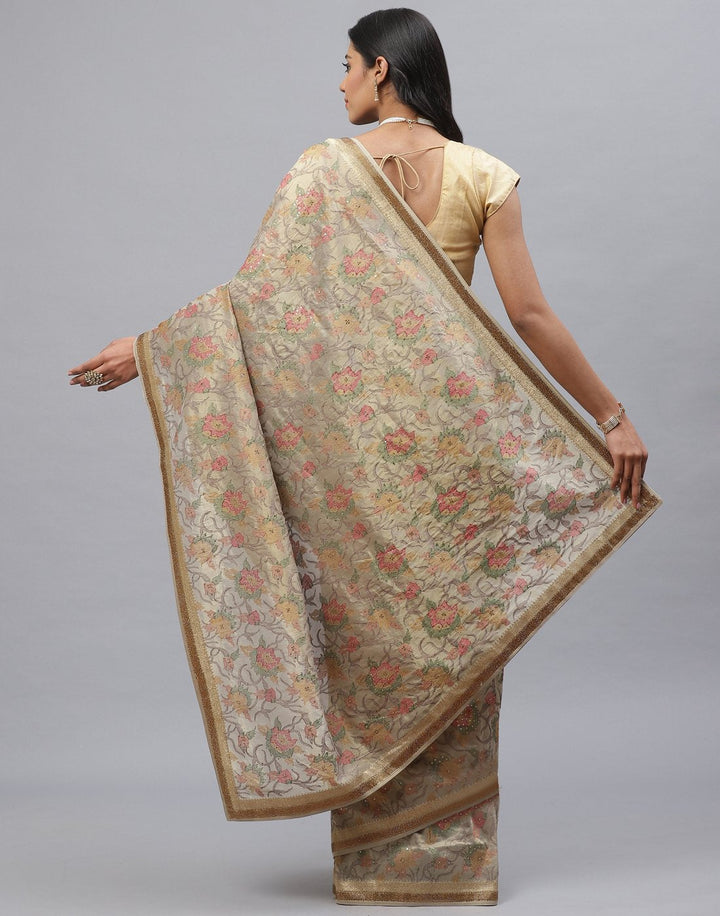 Cottton Tissue Embroidery Saree