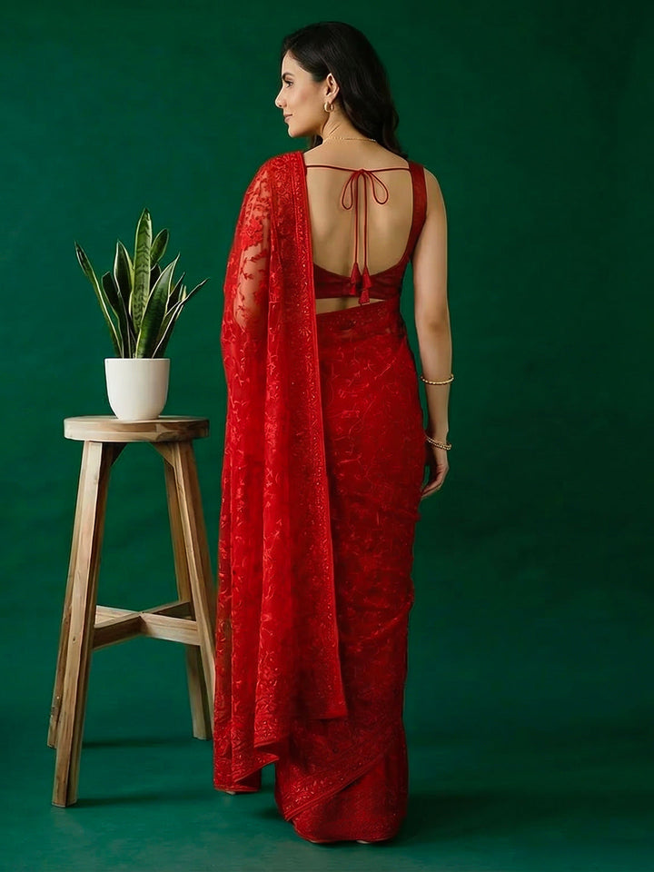 Embroidered Georgette Saree