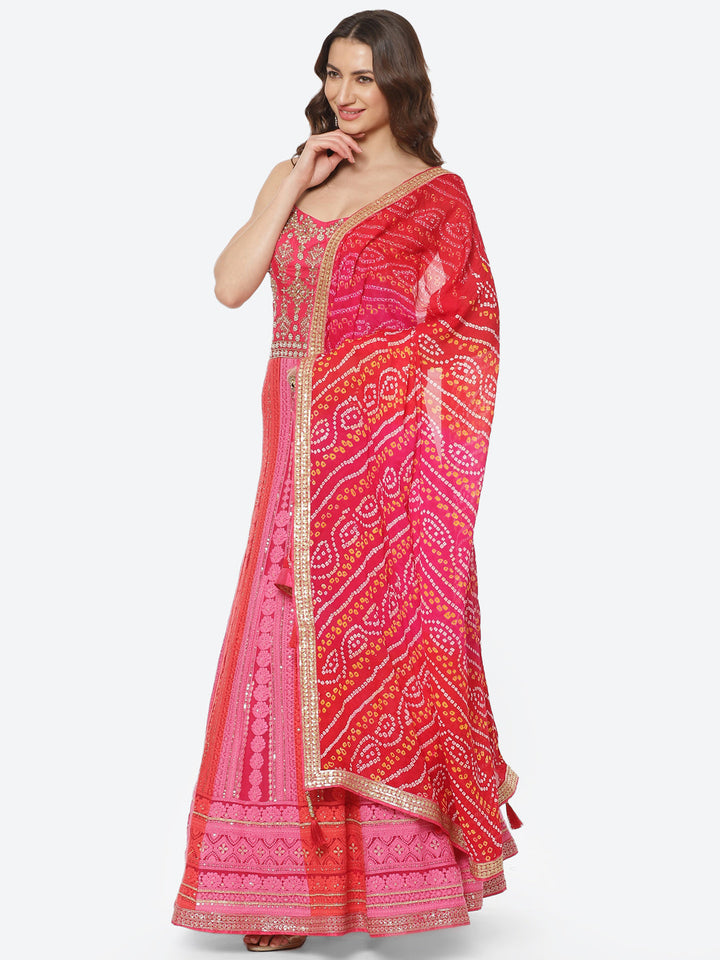 Embroidered Georgette Stitched Salwar Kameez With Dupatta
