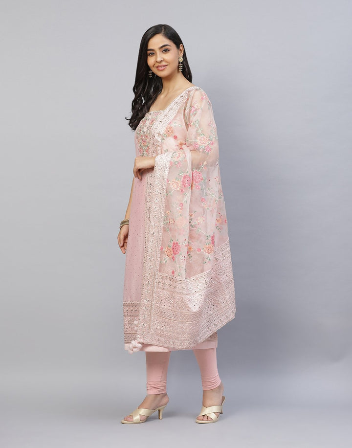 Embroidered Organza Kora Suit Piece