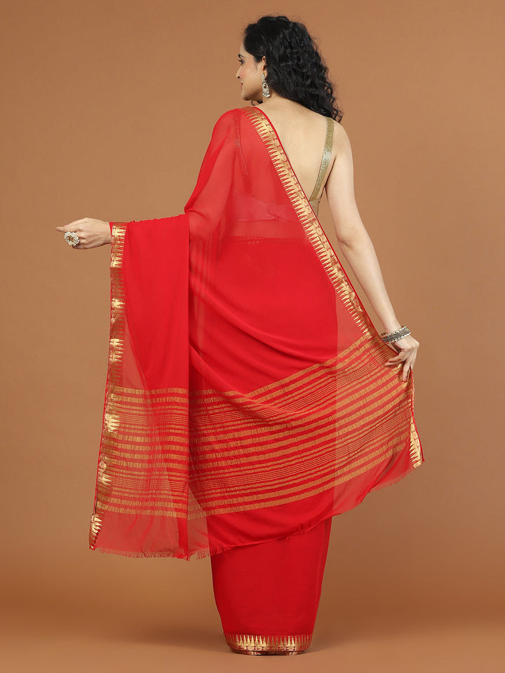 Zari Border Chiffon Woven Saree