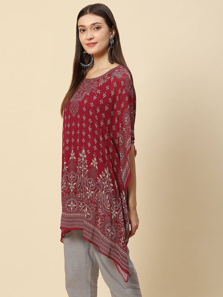 Digital Printed Georgette Kaftan Kurta
