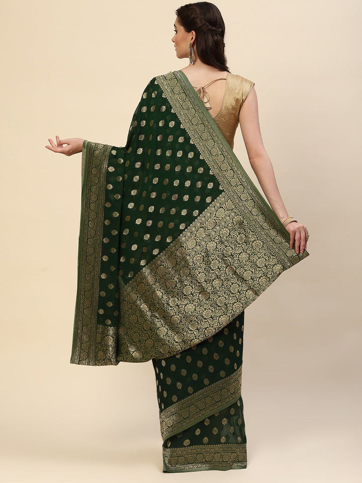 Zari Booti Georgette Plain Saree