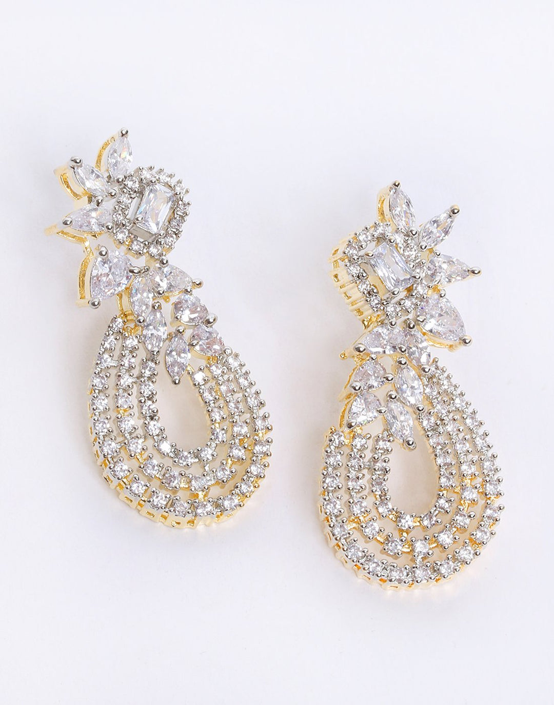 Beautiful Gold with White Earrings