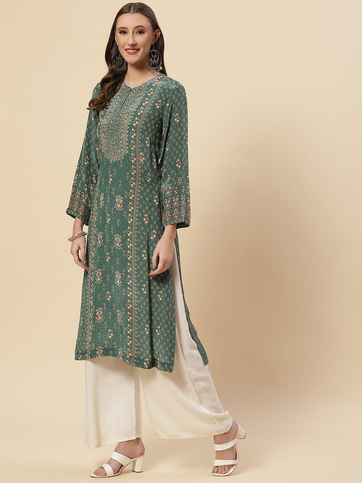Printed Crepe Kurta