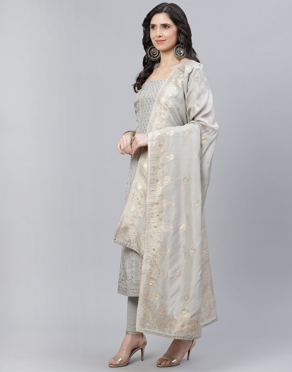Handloom Silk Embroidered Suit Piece