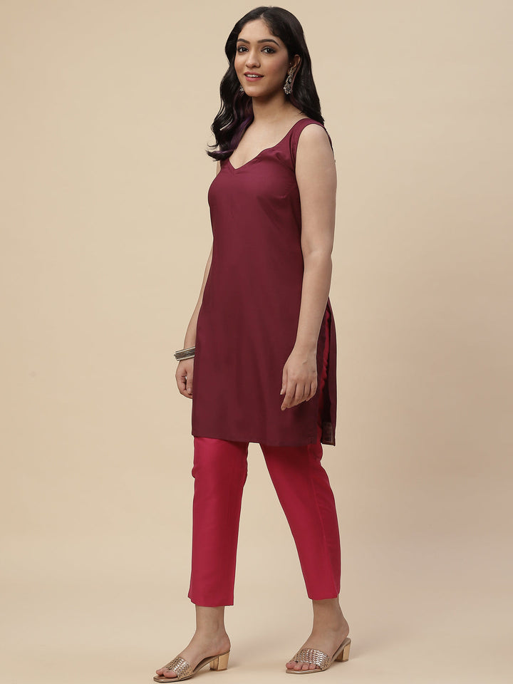 Sequin Embroidered Georgette Kurta With Pants