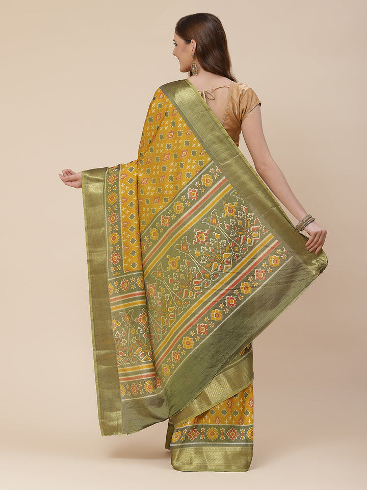 Patola Art Handloom Printed Saree