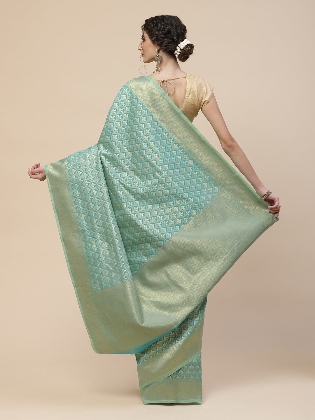 Zari Jaal Cotton Woven Saree