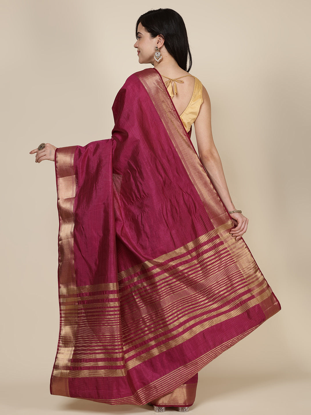 Brocade Zari Jaal Art Silk Woven Saree