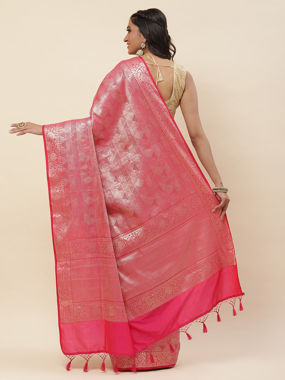 Zari Jaal Woven Banarsi Saree