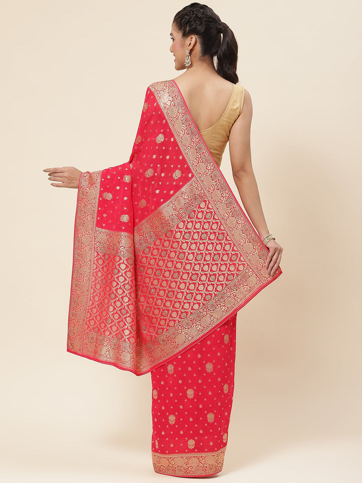 Floral Embroidered Georgette Saree