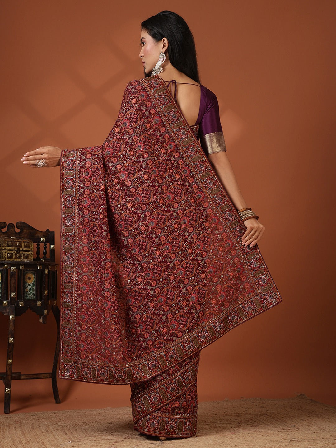 Embroidered Georgette Saree