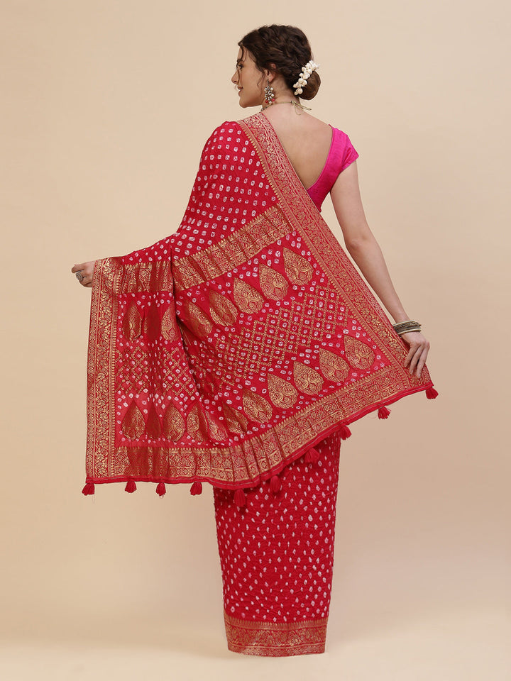 Gharchola Crepe Plain Saree
