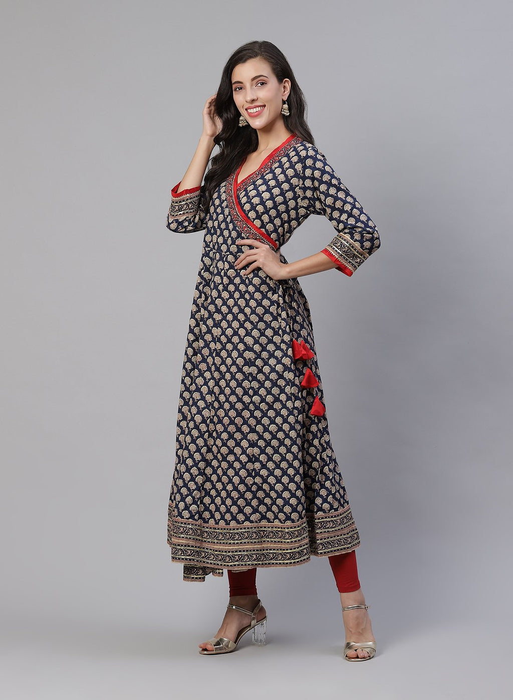 Printed Cotton Angrakha Kurti