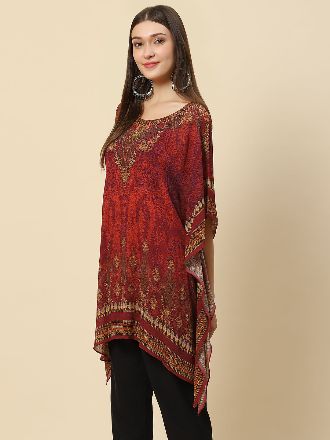 Digital Printed Georgette Kaftan Kurta