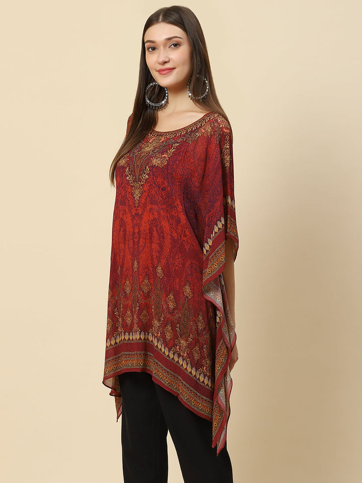 Digital Printed Georgette Kaftan Kurta