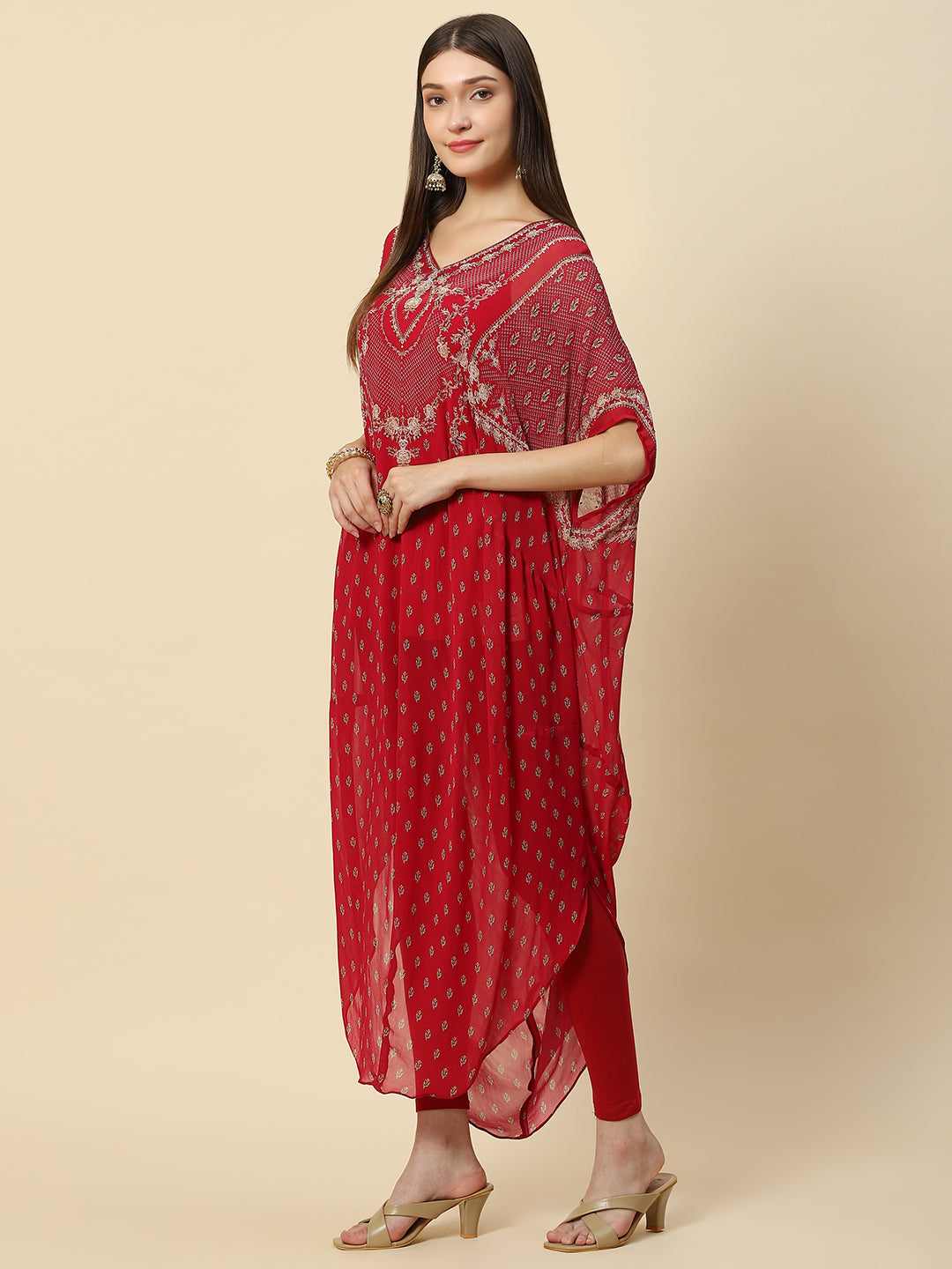 Digital Printed Georgette Kaftan Kurta