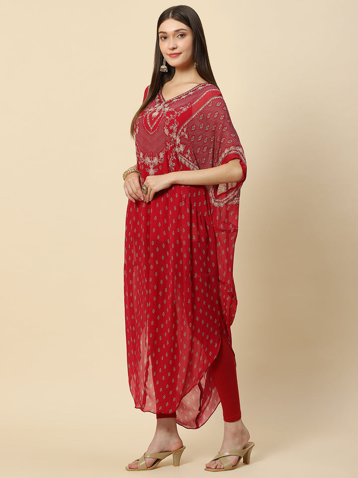 Digital Printed Georgette Kaftan Kurta