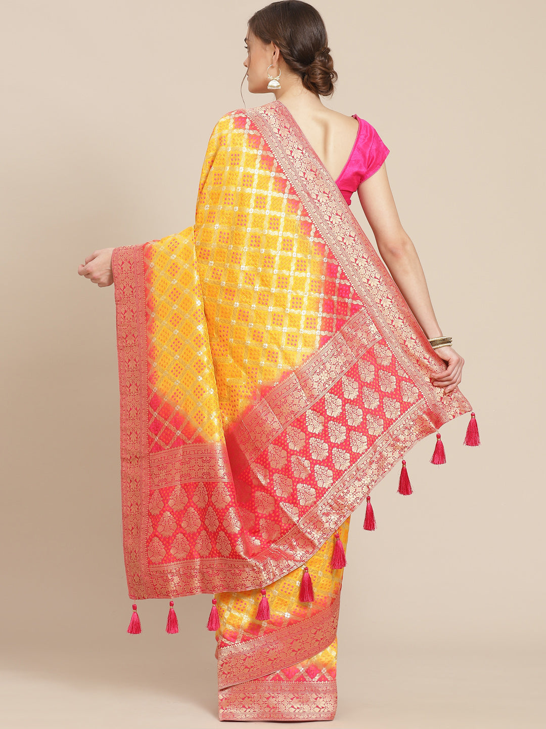 Banarasi Art mustard rani Handloom