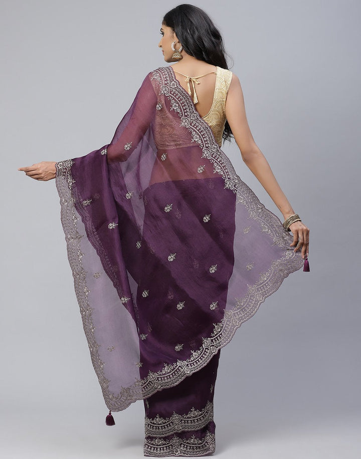 Organza Embroidery  Saree