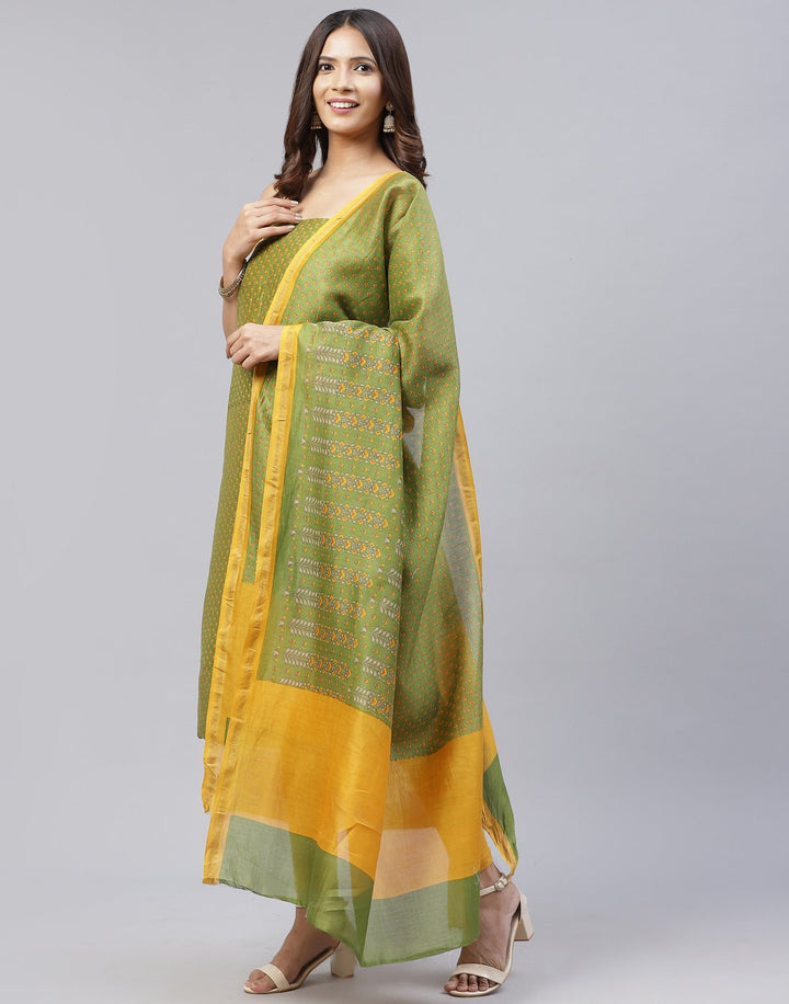 Printed Chanderi Suit Piece