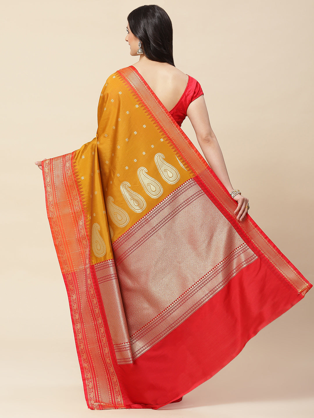 Zari Booti Woven Cotton Saree