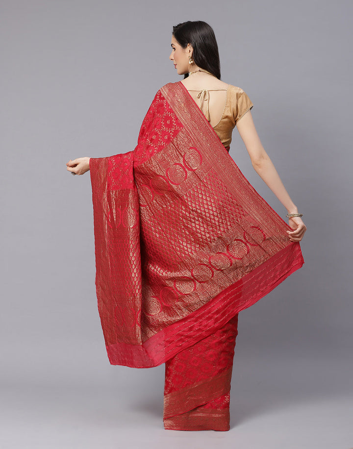 Zari Jaal Crepe Saree